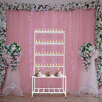Champagne Wall Holder for Party Hold 40 Glasses, Mobile Champagne Flute Holder Display with Storage Rack, Metal Champagne Wall Stand for Wedding, Bar Decor
