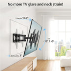 MOUNTUP Full Motion TV Wall Mount for 42-82'' TV, Holds 100lbs Fit 16" Stud | Full-motion TV mount tilts up 5° and down 10° for anti-glare, swivels ±45°, extends 15.7" and retracts 3" for space-saving
