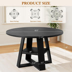 Sannwsg 43 Inch Round Dining Table for 4, Circle Kitchen Tables with Wooden Pedestal Base, Round Kitchen Table for Dining Room, Kitchens, Living Room