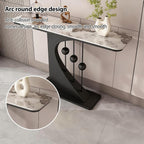 Faux Marble Console Table,Narrow Long Entryway Table,with Geometric Metal Frame,with Marble Tabletop,for Corridor/Entrance/Living Room/Bedroom,for Small Spaces(F,120cm/47.2in)