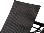 Set of Foldable Long Reclining Patio Seating Chairs, 2 Folding Chairs Patio Chaise Lounge, Outdoor Wicker Lounge Chaise, Rattan Chaise Lounge Lawn Sunbathing Recliner Beach Pool Backrest Recliners