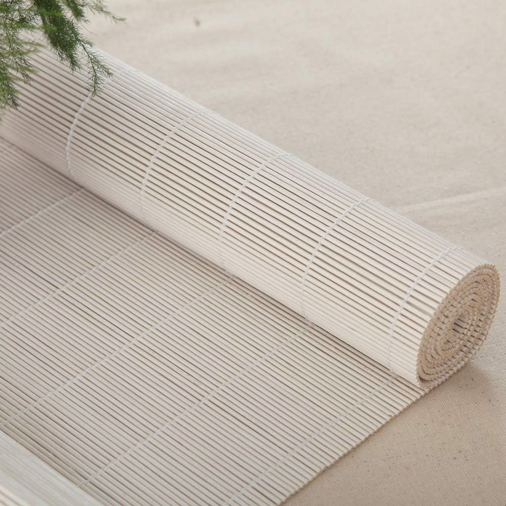 LETAU Cordless Wood Window Roller Shades, Bamboo Light Filtering Window Blinds for Outdoor Garden, Patio, Porch, Arbor, Pattern 11