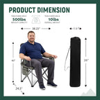 OUTSIDER Oversized Camping Folding Chair, Heavy Duty 500 LBS Portable Foldable Outdoor Chair Camp Chair with Cup Holder and Cooler Bag, Bottle Opener for Camping, Travel, Backpacking,Lawn, Patio