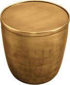 Modway Viora Metal Storage Side End Table in Burnished Brass - Modern Small Accent Table with Removable Lid