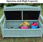 48.8in Wooden Outdoor Storage Bench with backrest, Patio Garden Bench 2-Seater, Weatherproof Storage Box Bench for Backyard, Porch, Terrace, Garden (Natural, Wood)