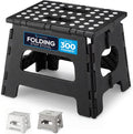 Handy Laundry Folding Step Stool 8 Inch, Black, Non-Slip Holds 300 lbs | 8 Inch, Black, Foldable Collapsible Step Stool, Non-Slip, Holds 300 lbs, Kitchen Bathroom Bedroom, Adults