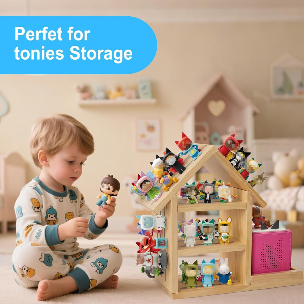for House Toniesbox Shelf,Compatible with TonieBox 1 and Toniebox 2 Storage Toniebox Organize Display Shelf for 70-80 Tonies Figures Holder Compatible Charging Station for Kid's Room
