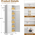 Polup 86" Tall Metal Kitchen Pantry Storage Cabinet with Doors and Shelves