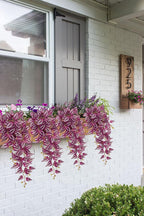 DILATATA Fake Hanging Plants Artificial Hanging Plants 26" Faux Wandering Jew Hanging Leaves Plants for Wall Shelf Home Indoor Outdoor Decor - 2 Pack
