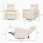 Namesake Willa Plus Power Glider Recliner w/Power Headrest in Performance Ivory Boucle, Water Repellent and Stain Resistant, Greenguard Gold and CertiPUR-US® Certified