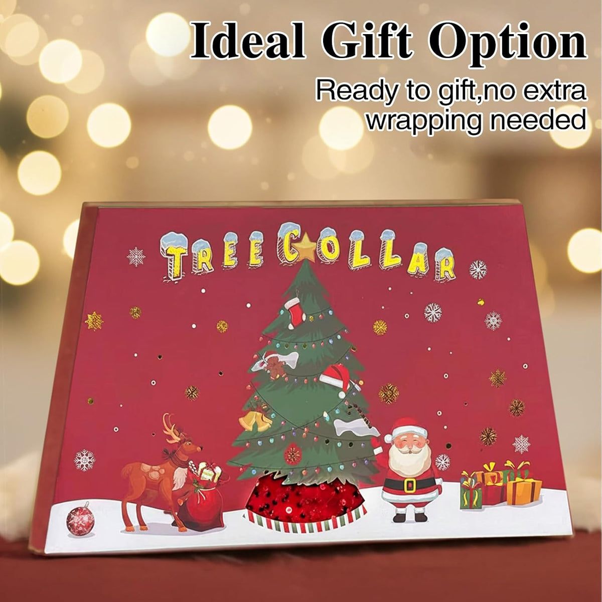 XmasExp Christmas Tree Collar, 39 inch Sequin Tree Skirt Stand Base Cover for Home Decor (Silvergrey, X-Large)