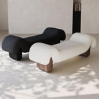 Modern White Wooden and Fabric Sofa Stool Retro Style for Changing Shoes Bedroom Bedside and Dressing Room Entryway(Medium)