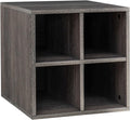 Sunjoy Quub Quarter Saving Stackable MDF Wood Cabinet for Living Room, Bedroom and Other Indoor Space, Walnut…
