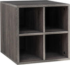 Sunjoy Quub Quarter Saving Stackable MDF Wood Cabinet for Living Room, Bedroom and Other Indoor Space, Walnut…