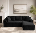 108" Modular Sectional Cloud Couch for Living Room Deep Seat L Shapes Couch with Oversized Chaise Lounge, Comfy Memory Foam Flannel Fabric Sofa for Bedroom Apartment, No Assembly Required