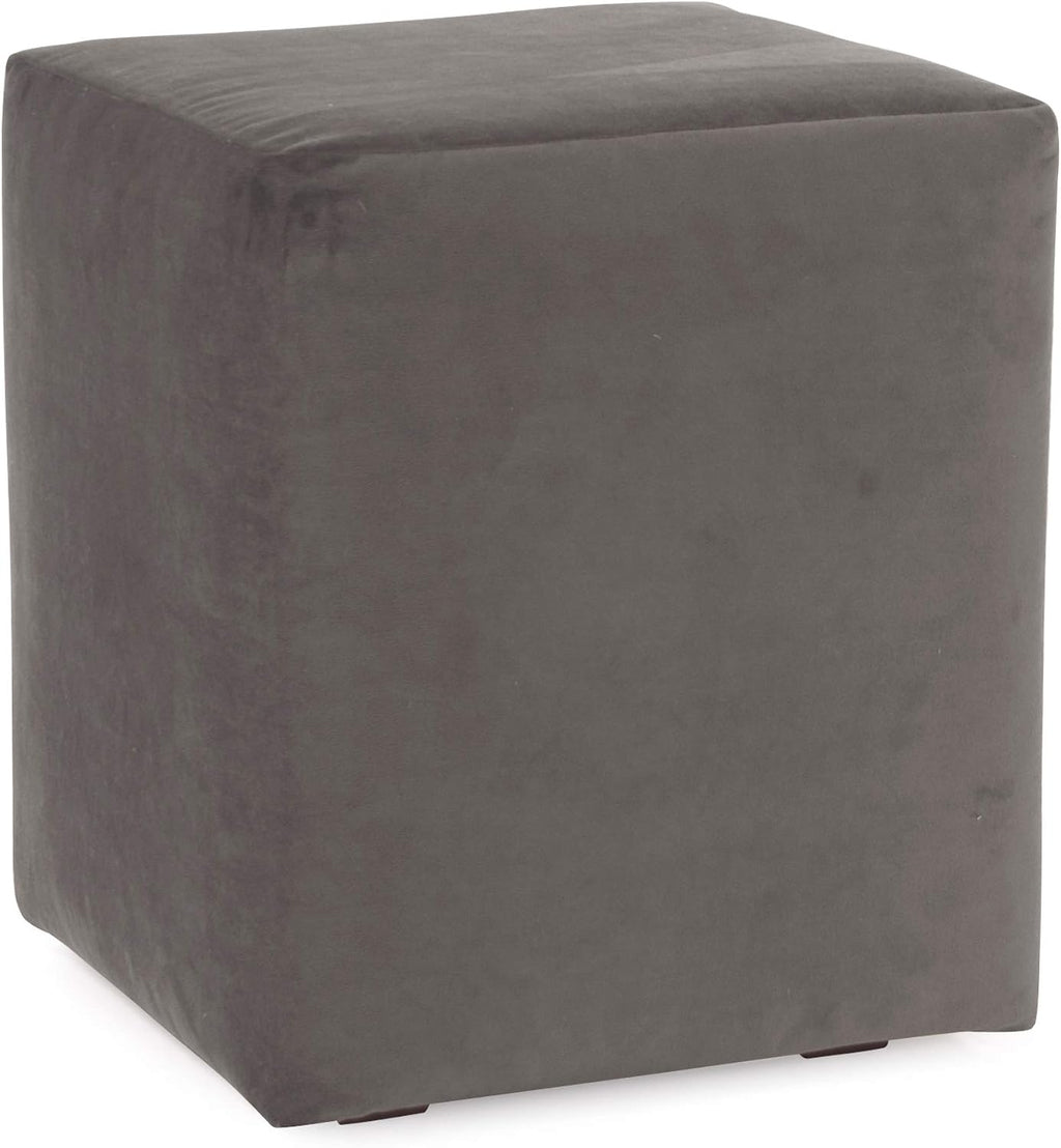 Howard Elliott Collection Replacement Slipcover Exclusively Made for Howard Elliott Universal Cube Ottoman, 100% Polyurethane Fabric (Ottoman Not Included), Bella Pewter