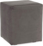 Howard Elliott Collection Replacement Slipcover Exclusively Made for Howard Elliott Universal Cube Ottoman, 100% Polyurethane Fabric (Ottoman Not Included), Bella Pewter
