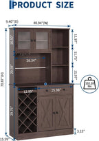 71-Inch Kitchen Hutch Cabinet with Storage, White & Light Walnut Top, Acrylic Double Doors, Pantry Organizer for Dining Room & Kitchen Storage