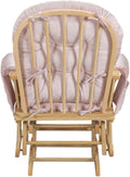 Suite Bebe Mason Glider & Ottoman, Poetic Natural Wood Finish and Pink Fabric
