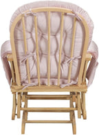 Suite Bebe Mason Glider & Ottoman, Poetic Natural Wood Finish and Pink Fabric