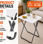 Gocamptoo Portable Folding TV Dinner Tray Table Set of 2 | No Assembly Required TV Dinner Table with Sturdy MDF Top