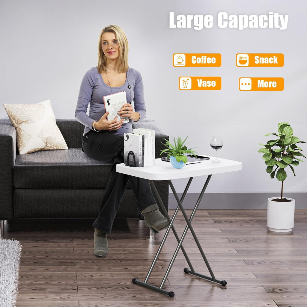 Adjustable Height Folding Table, Portable Lift-Up Desk for Home, Office & Outdoor Camping, Space-Saving Foldable Design with Enhanced Stability