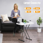 Adjustable Height Folding Table, Portable Lift-Up Desk for Home, Office & Outdoor Camping, Space-Saving Foldable Design with Enhanced Stability