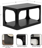 Kate and Laurel Dahl Modern Wood Floating Side Table, 18 x 10 x 10, Black, Contemporary Wooden Floating Nightstand for Use as Living Room End Table or Over-the-Toilet Storage Shelf