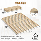 LILYPELLE Floor Bed Frame Full, Foldable Tatami Bed Frame Futon Frame | Breathable Moisture-Proof Bed Plate, Wood Slatted Floor Bed Frame, Japanese Floor Beds for Floor Sleeping & Futon Mattress