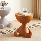 Circle Side Table, Round Modern End Table, Waterproof & Durable, Small Coffee Table for Living Room, Bedroom, Bedside, Versatile Accent Table - Orange
