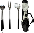 Outset Stainless Steel Golf Club Grill Tool Set, Includes Tool Golf Bag, Spatula, BBQ Fork, and Tongs