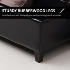 51inches Rectangular Tufted Faux Leather Storage Ottoman Black Modern Premium Comfortable Luxury Stylish Elegant Contemporary