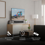 Sound Bass Soundbar Mount for Sonos Ray Sound Bar, Easy Install, Black | Includes All Necessary Mounting Hardware, Floating Style Soundbar Wall Bracket for Under TV or Above, Easy to Install, Black
