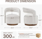 KISLOT, Swivel Accent Chair, Modern Arm Chair with Wooden Base, Wheat, 2PCS | Upholstered Barrel Chair with Open Back Design, Modern Arm Chair with Wooden Base Wheat, Living Room Bedroom Reading