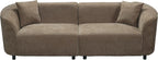 87" Curved Contemporary Sofa in Brown: Plush Seating, Streamlined Design, and Durable Frame – Ideal for Stylish Living Spaces (Brown#40)