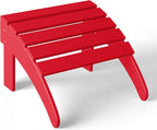 WestinTrends Outdoor Patio Adirondack Ottoman Foot Rest, All Weather Poly Lumber Foot Stool for Adirondack Chair, Widely Used for Outside Porch Pool Lawn Backyard, Red