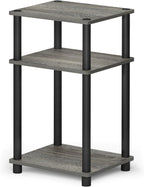 Furinno JUST Side Table, 3-Tier End Table, Open Shelves Night Stand, Bedside Table, Toolless Assembly, for Living Room, Bedroom, Bathroom, French Oak