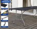 8FT Folding Tables – Heavy Duty Portable Foldable Picnic Table with Built-in Handle, 450 lb Capacity – Ideal for Events, Parties, Crafts, Camping & Dining (10-Pack, Black)