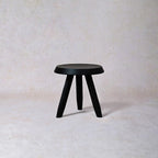 Tabouret Walnut Stool – Handcrafted Hardwood Seating Inspired by Charlotte Perriand, Artisan-Made Small Side Table, Nightstand, Footstool, or Plant Stand – Premium Walnut Finish