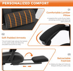Sweetcrispy Ergonomic Office Chair, Computer Desk Chair with Lumbar Support | High-Back Mesh, 360° Rolling Work, Swivel with Wheels, Comfy Arms, Home Bedroom Study, Black