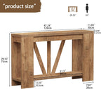 Tohomeor Console Table for Entryway, 47 Inches Narrow Sofa Table Behind The Couch, Farmhouse Wood Entry Table with Storage Shelves for Hallway Foyer Living Room, Rustic Wood Grain