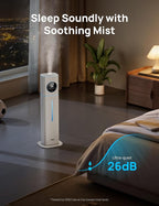 Dreo 11L Smart Humidifier Large Room 700 ft², 100H Cool Mist Air Humidifiers for Bedroom, Top-Fill Self-Cleaning Tank, 26dB, Auto Mode, Aroma Box, RGB Light, Remote & APP Control, Baby, Plant, Blue