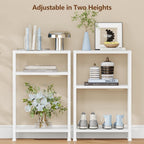 Heybly Small Narrow Side Table for Small Space, Thin Bedside Table, Skinny End Table, Slim Sofa Table, 26.4" Tall Nightstand, Couch Table for Living Room, Bedroom, Study, Balcony, White, HET006WT1