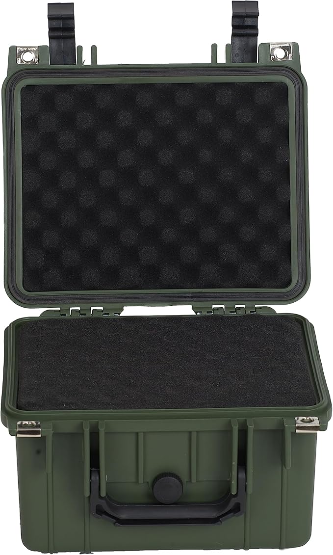 MEIJIA Portable All Weather IP67 Waterproof Camera Case,hard case with Customizable Fit Foam,Fit Use of Drones,Camera,Equipments,10.62 x9.68x6.87inches(Green)