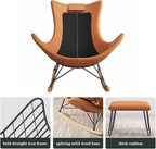 Rocking Chair with Footrest Modern Rocking Chair Comfy Recliner Chair Furniture Leisure Chair Lazy Home Single Sofa Adult Balcony Lounge Rocking Chair,Grey,Standard Style
