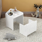 Table and Chair Set 2-Piece Play Table for Boys & Girls | Adjustable seat|Writable back|Space-saving|Study/play/bed