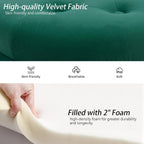 Velvet Storage Bench for Bedroom, Modern Tufted End of Bed Bench for King Size Bed, Upholstered Long Ottoman Bench with Gold Legs for Living Room/Entryway (Green, 55" W)