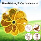 4PCS Flower Wind Spinner Sparkly Lawn Pinwheel 11.8 inch Yellow Garden Windmill for Garden, Party, Outdoor, Yard Decor