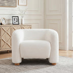 Mofolit 40" Barrel Chairs Oversized Modern Accent Chair Crate and Barrel Furniture for Living Room Bedroom Apartment .(Cream)