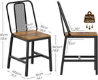 YATINEY Dining Chairs Set of 4, Farmhouse Kitchen Room Chairs, Rustic | Industrial Kitchen Chairs, Ergonomic Backrest, Wooden, MDF Board and Metal Legs, Easy Assembly, for Kitchen, Living Room